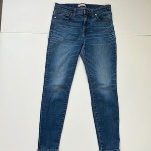 Madewell dark blue denim 9” high rise skinny jean sz 29